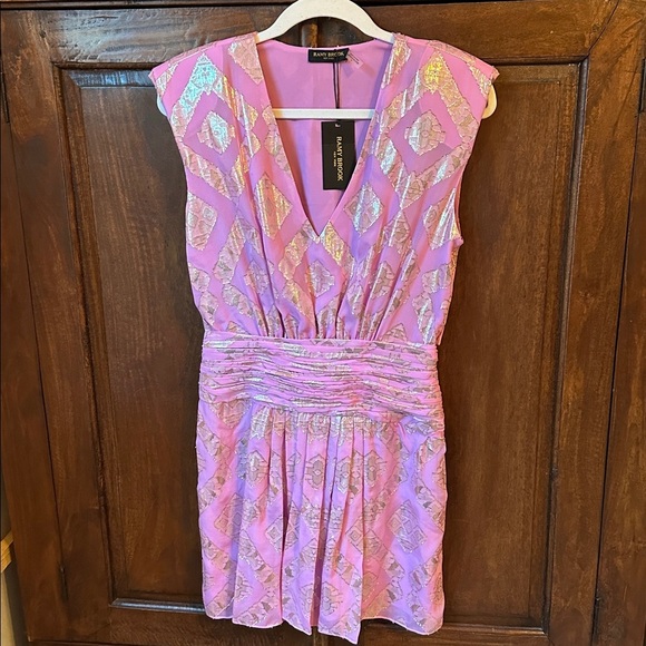 Ramy Brook Reina Dress, silk pink and gold - Picture 4 of 12